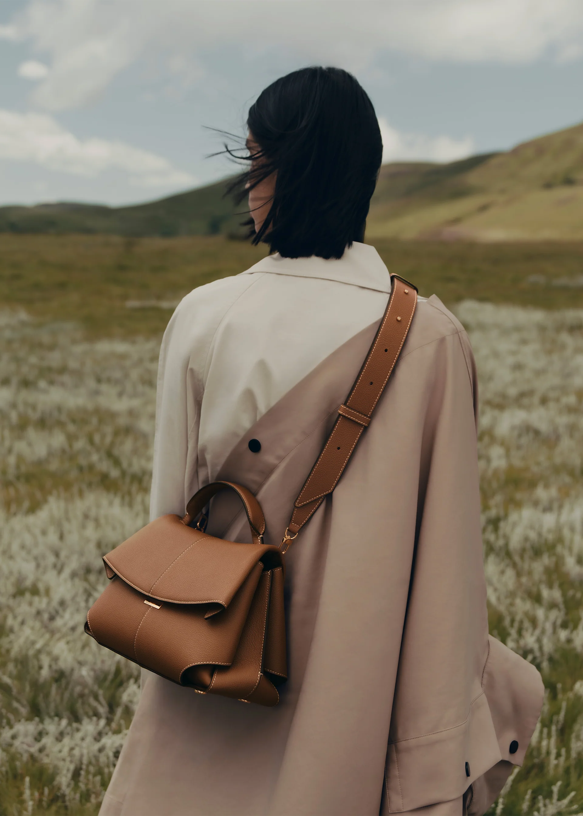Sac Polène DAILY BAG — Camel Grainé