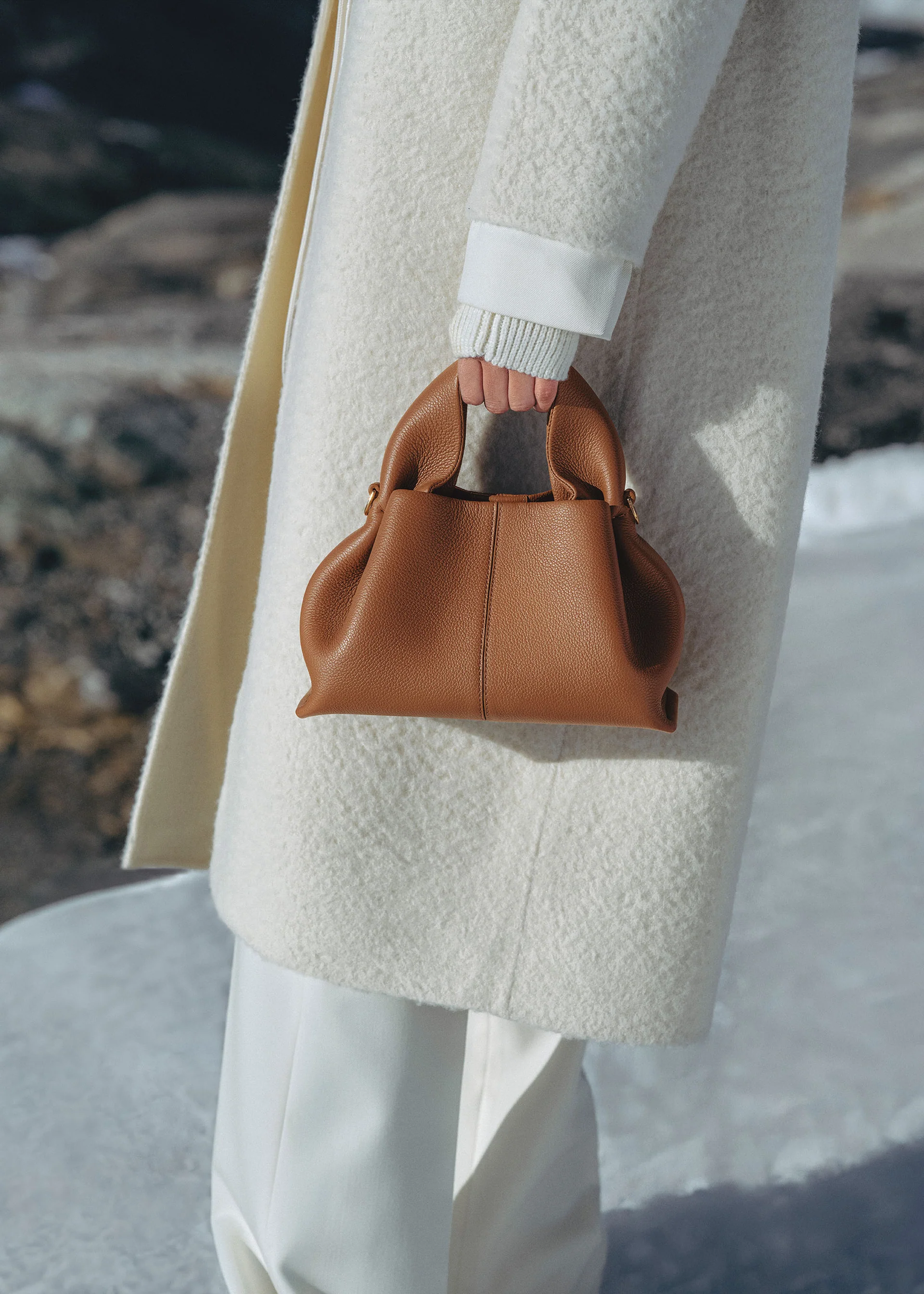 Sac Polène NUMÉRO NEUF MINI — Camel Grainé