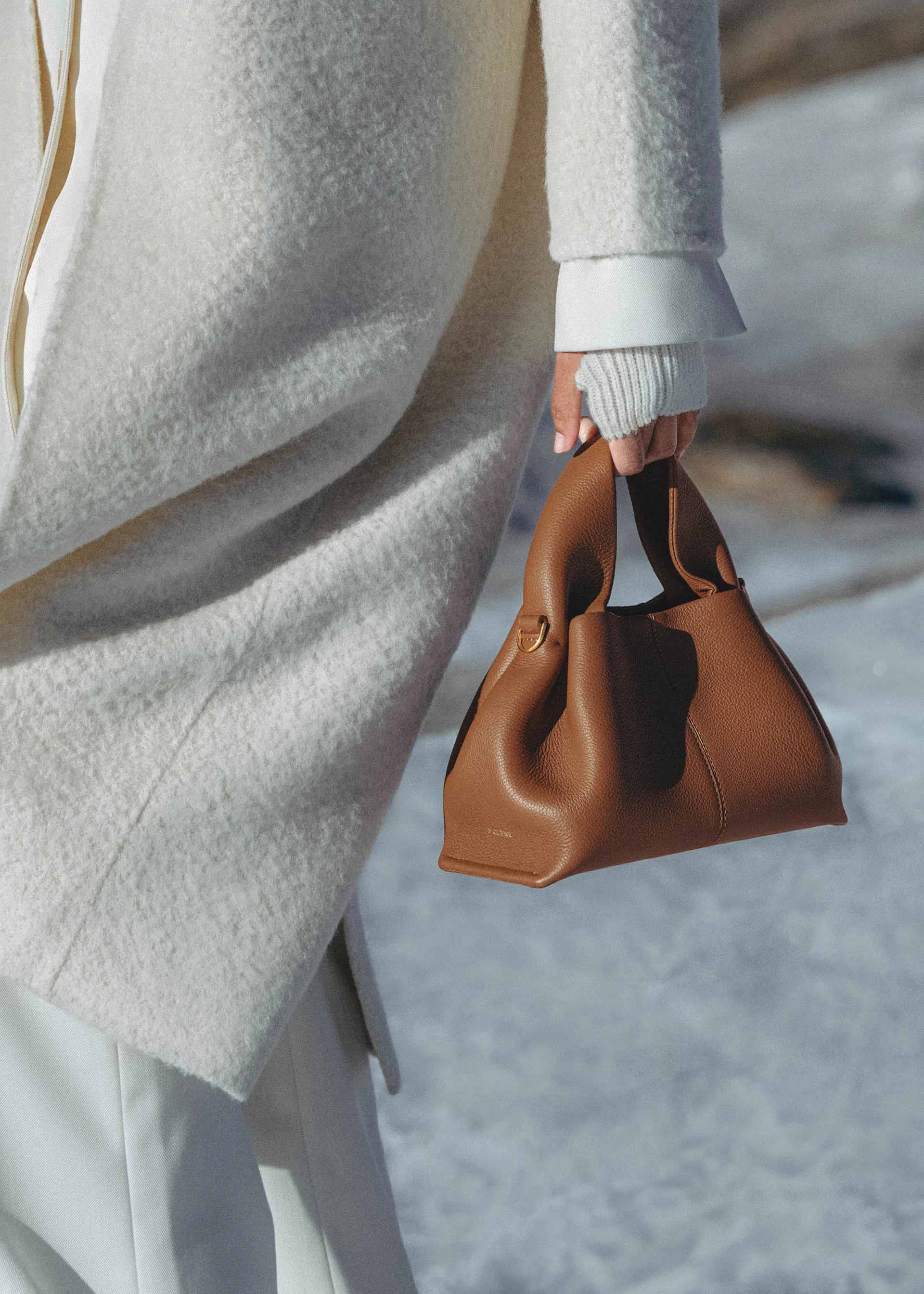 Sac Polène NUMÉRO NEUF MINI — Camel Grainé