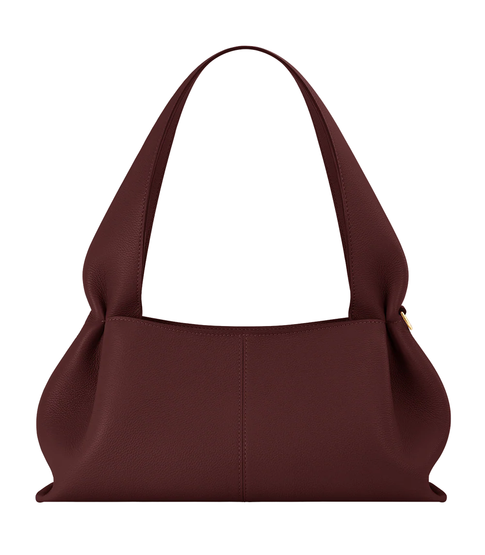 Polène NUMÉRO NEUF EAST-WEST Cerise Noire Grainée — sac Polène authentique