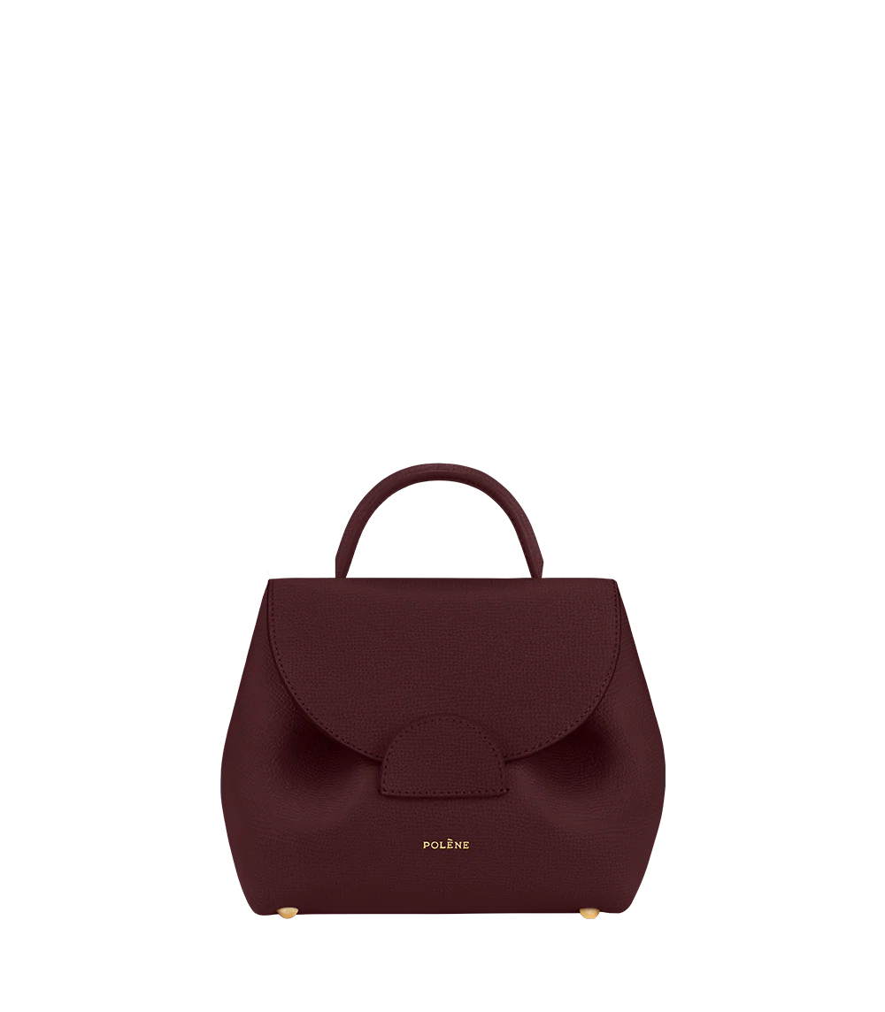 Polène NUMÉRO UN NANO Bordeaux Grainé — authentic Polène bag