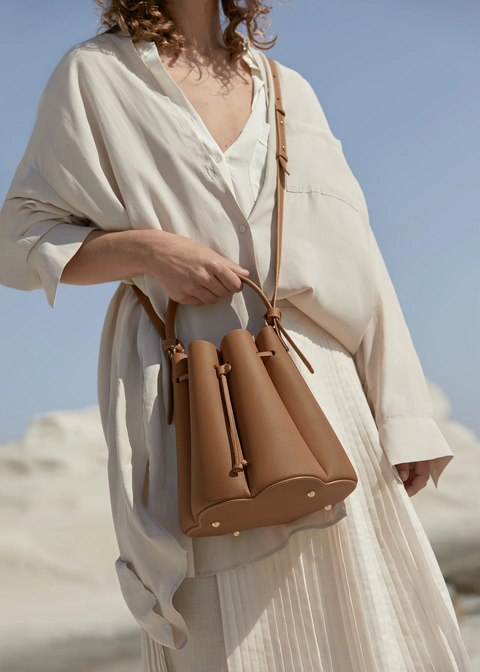 Sac Polène NUMÉRO HUIT — Camel Grainé
