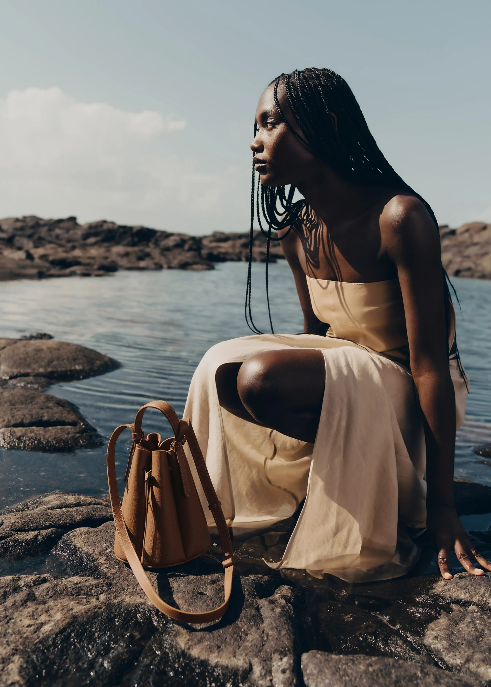 Sac Polène NUMÉRO HUIT MINI — Camel Grainé